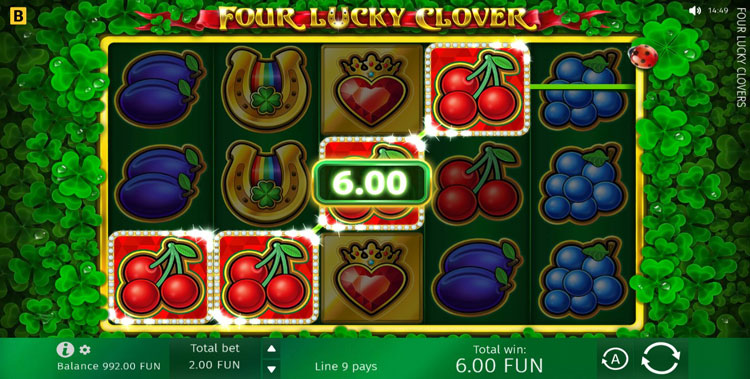 Four Lucky Clover slot machine gameplay